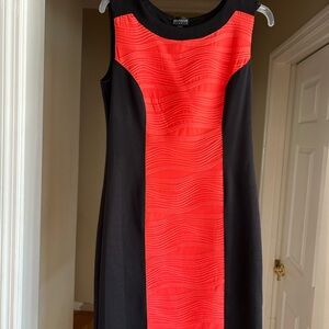 Enfocus Studio Red and Black Sheath Midi Dress